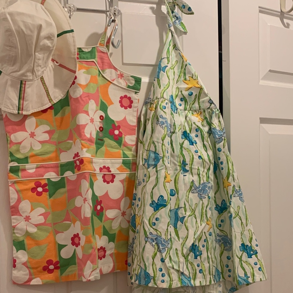 Gymboree NWT Set Floral and Butterfly Print Dresses with Hat